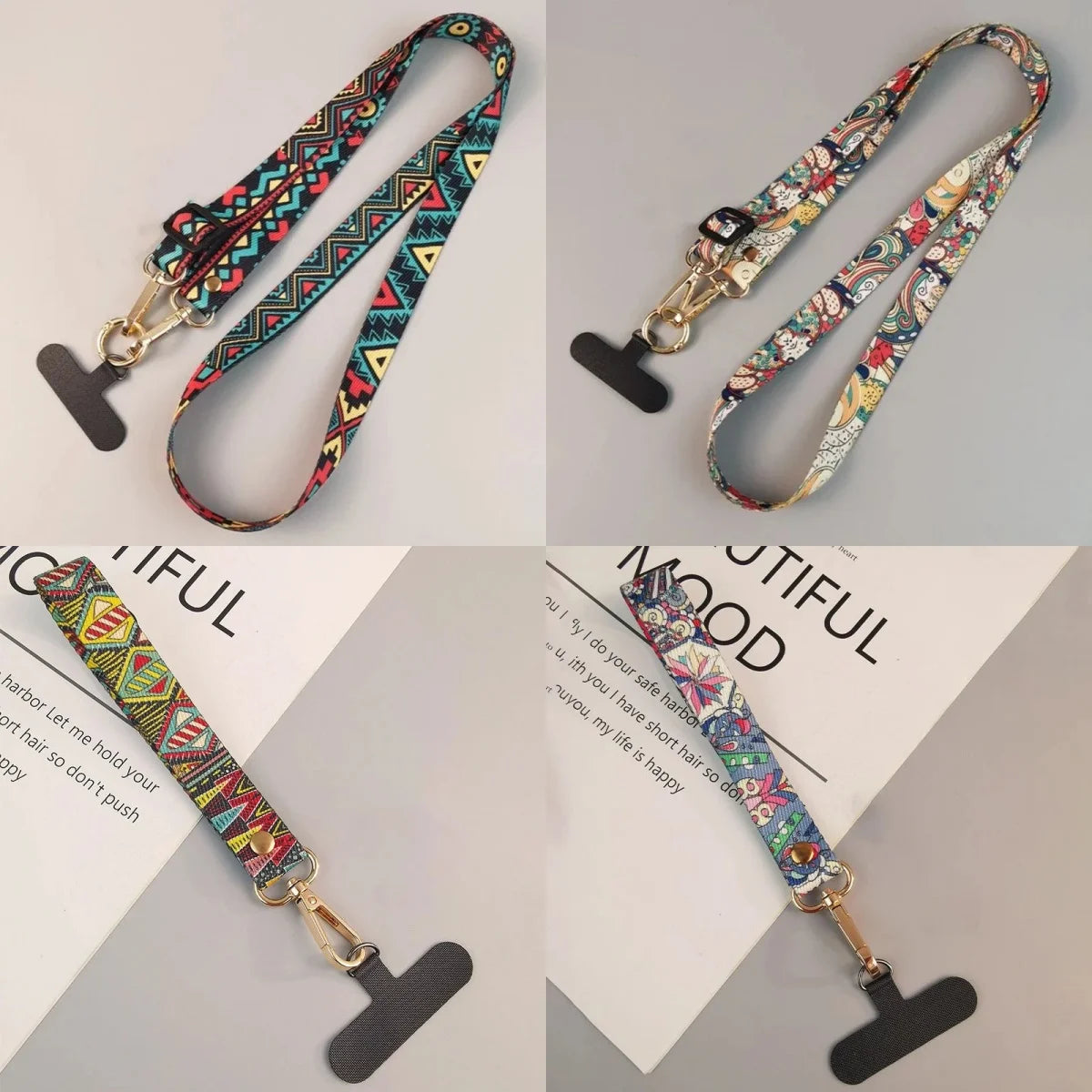 Universeller Handy-Lanyard mit Retro-Muster