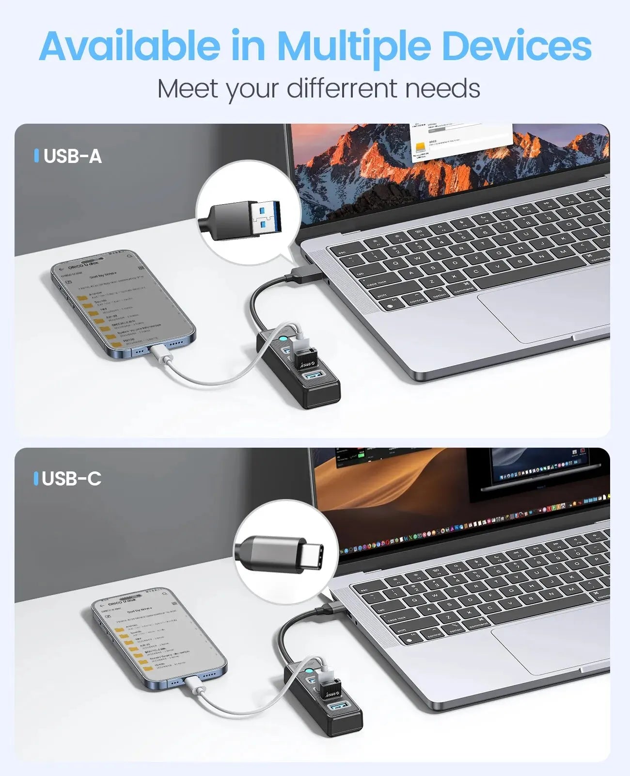 USB 3.0 HUB 4-Port Typ-C Splitter