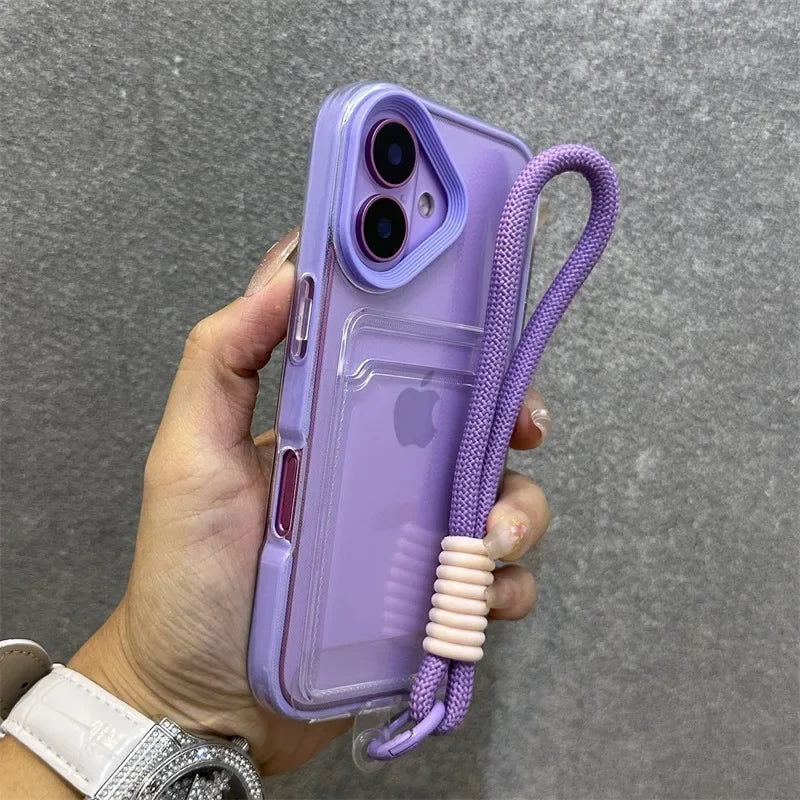 Transparente Kartenfach-Umhängehülle iPhone