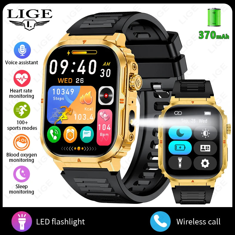 LIGE Outdoor Smartwatch mit LED & BT-Anruf 2024