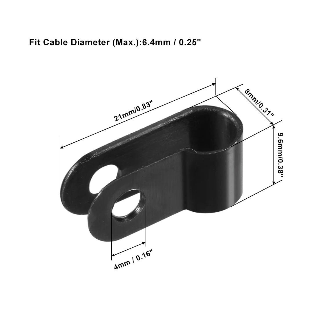 Nylon R-Typ Kabelklemmen Set für Kabelmanagement 100Stk