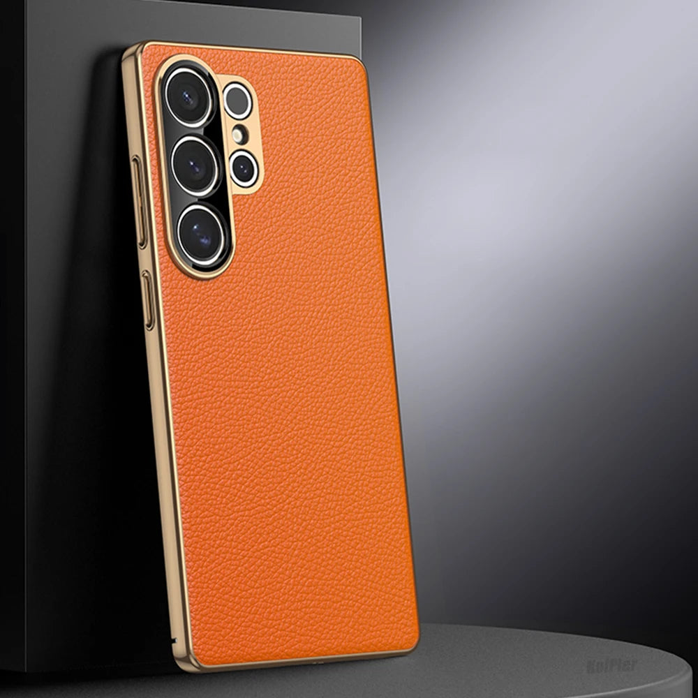 Luxuriöse Lederhülle für Samsung S25 Ultra Plus