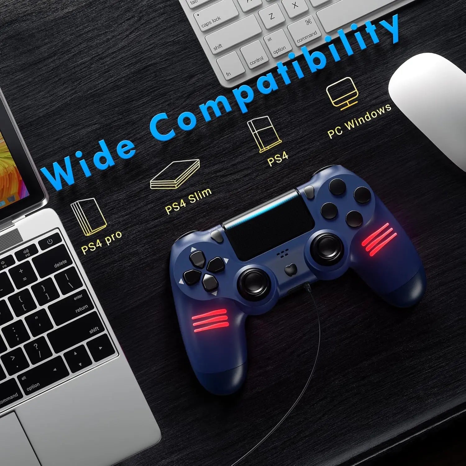 BG-04 Wireless Controller mit 7 Atemlichtern für PS4
