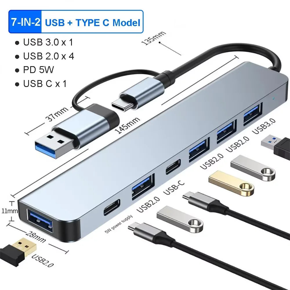 3-in-1 USB-C Hub mit HDMI und USB 3.0