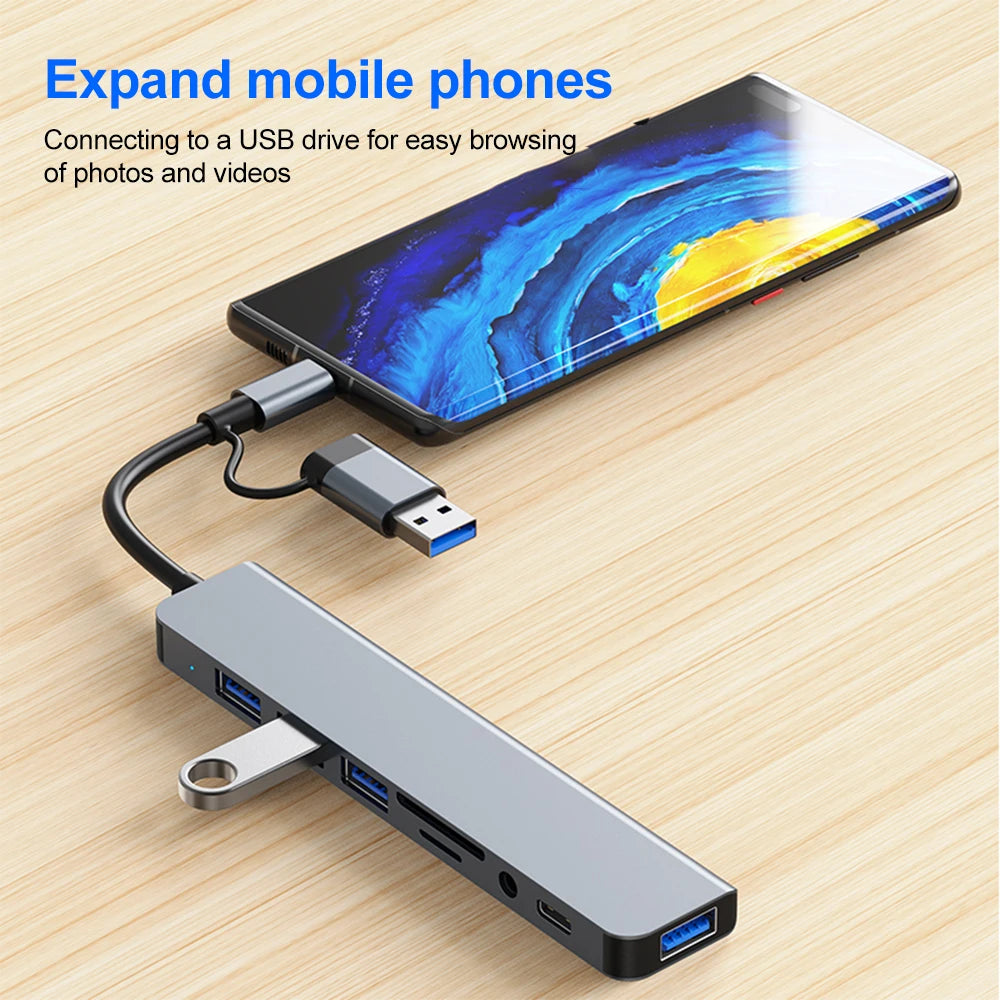 USB C Hub 7-in-1 Aluminium Extender