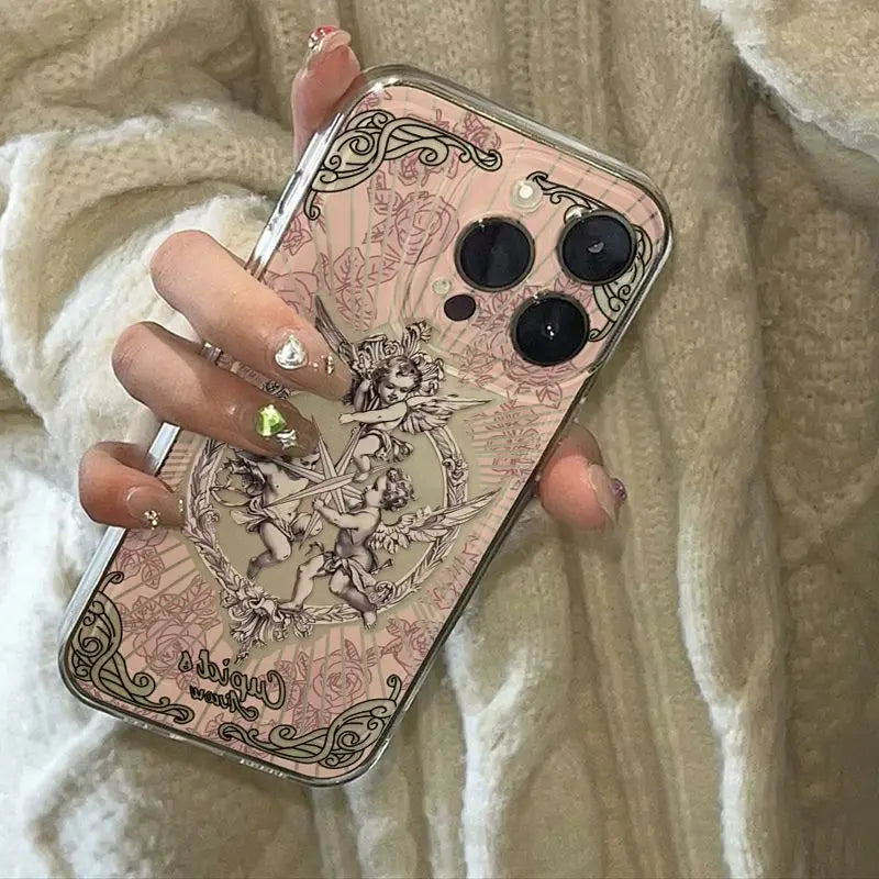 Retro Engel Rüstung Hülle iPhone 16–7 SE