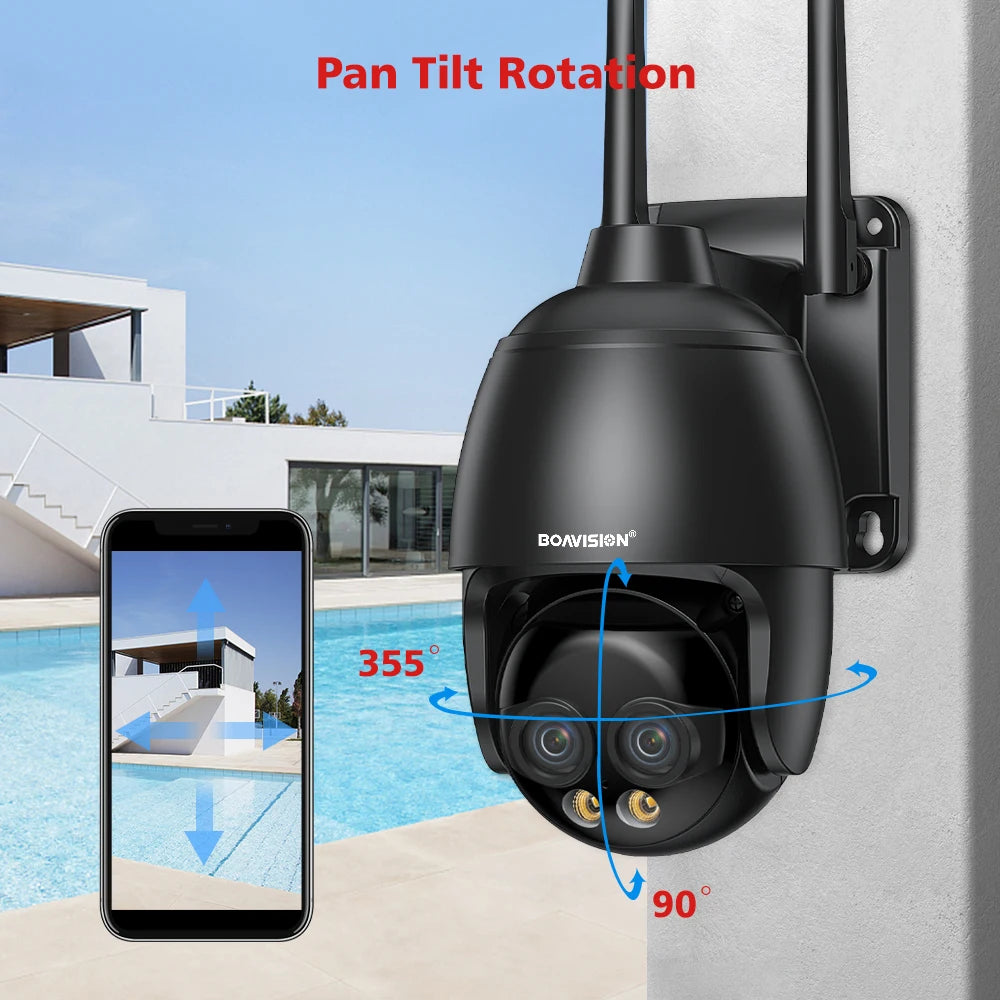 8MP dual-lens WiFi/4G/POE camera with auto tracking