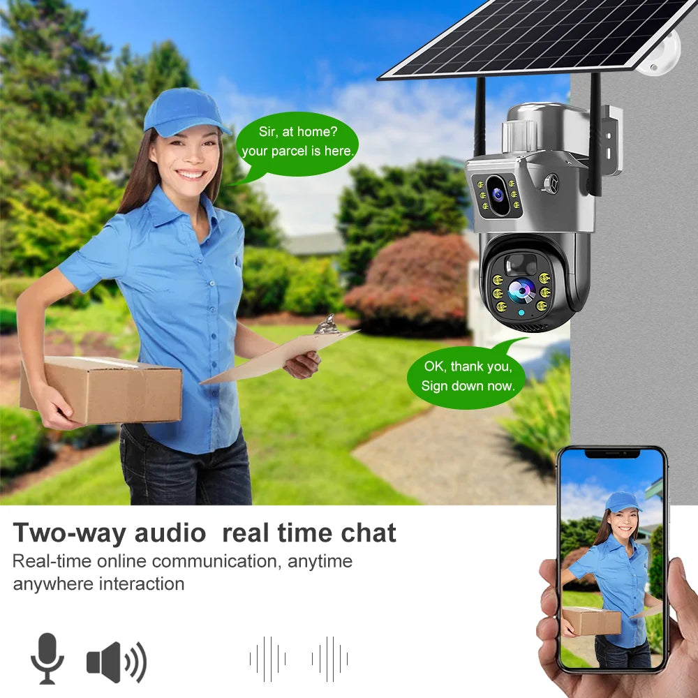 WLAN Dual-Linsen Kamera 4G Solar Nachtsicht Outdoor