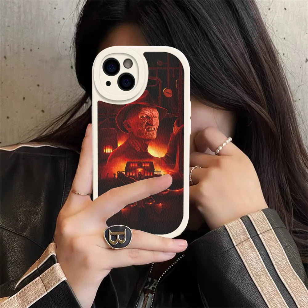 Freddy Krueger Horror Leather Case for iPhone Models