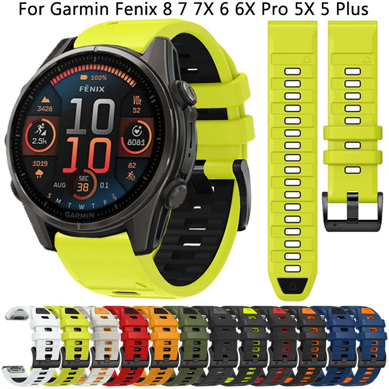 QuickFit Silikonarmband 22/26 mm für Garmin Uhren