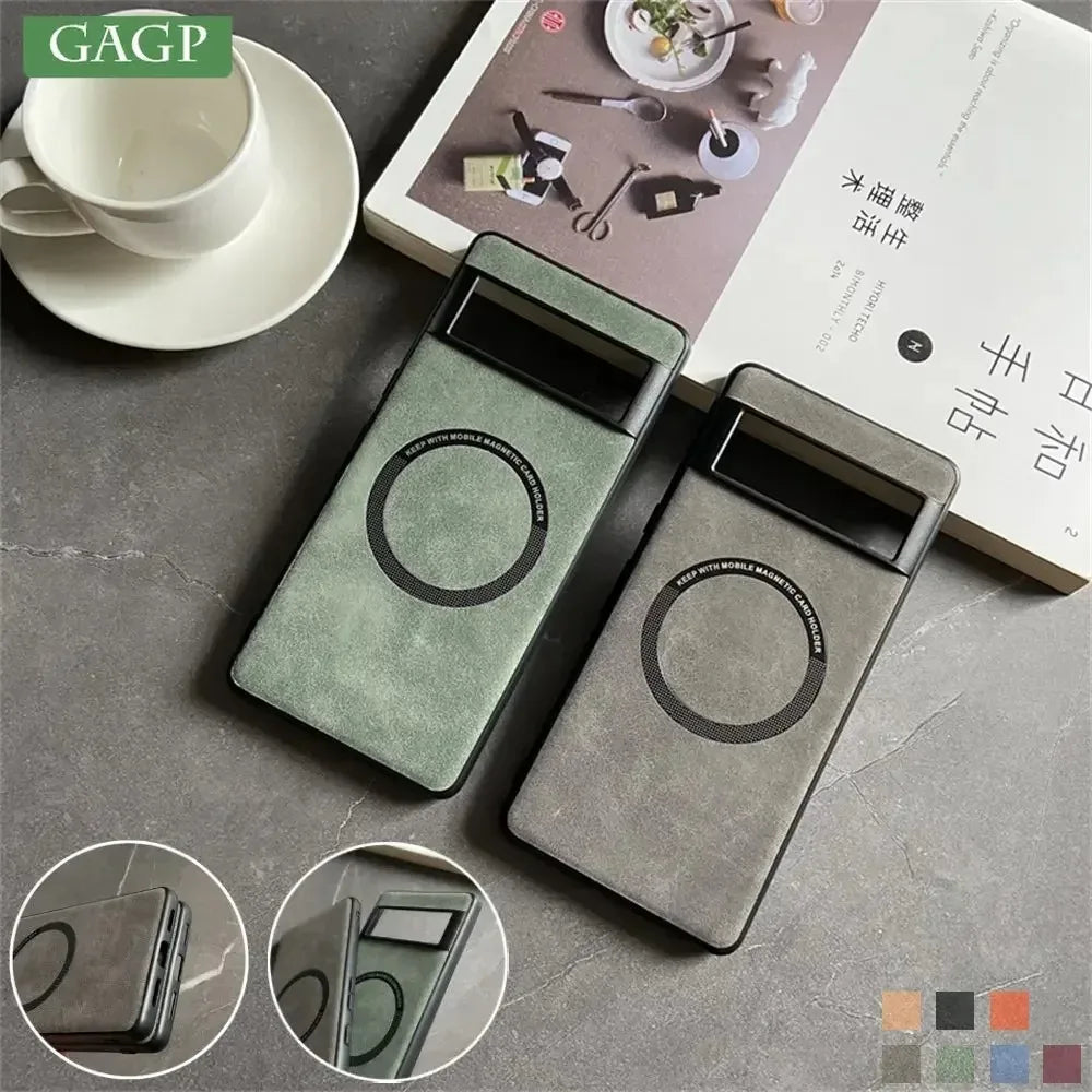 Luxuriöse Magsafe Lederhülle Pixel