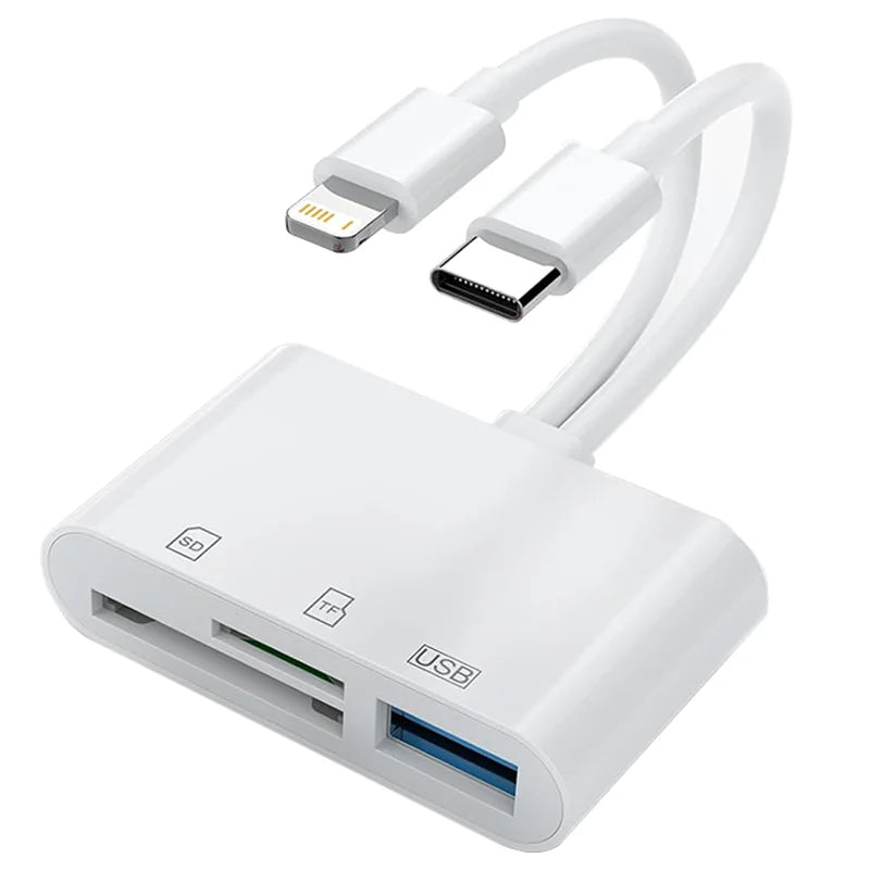 4-in-1 OTG Kartenleser Typ C für iPhone & PC