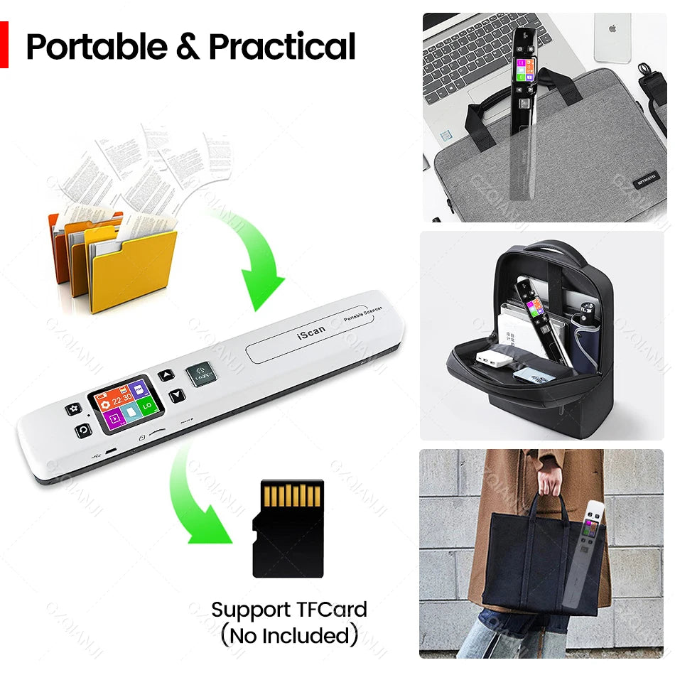 Tragbarer A4 Mini Dokumenten- und Fotoscanner WiFi