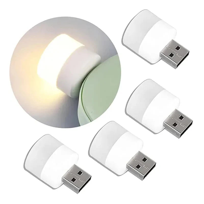 Mini USB LED Nachtlicht warmweiß 1–10 Stk.