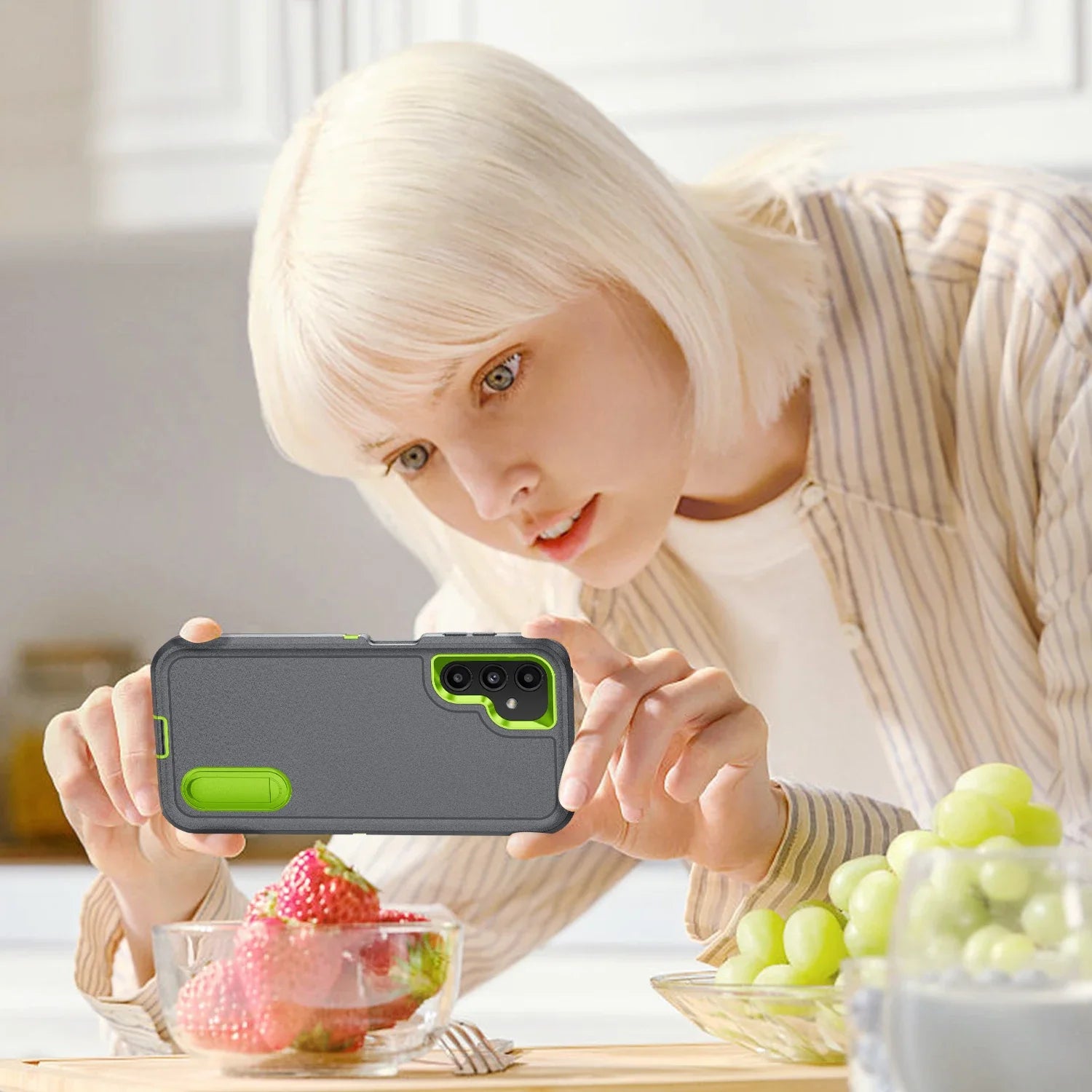 Robust anti-shock case with stand for Samsung