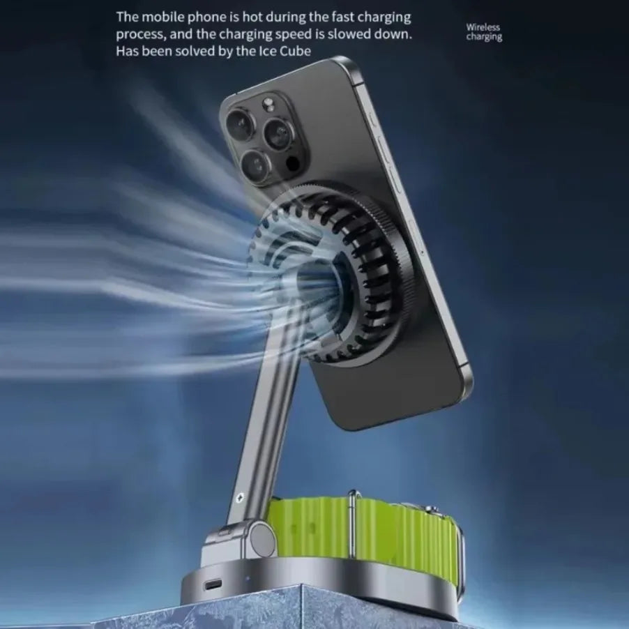 3-in-1 Qi2 Magnetisches Kühlladegerät für iPhone & Watch