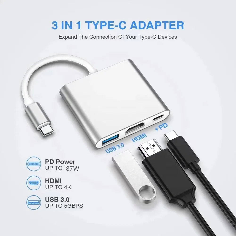 3-in-1 USB-C Hub 100W mit HDMI & USB3