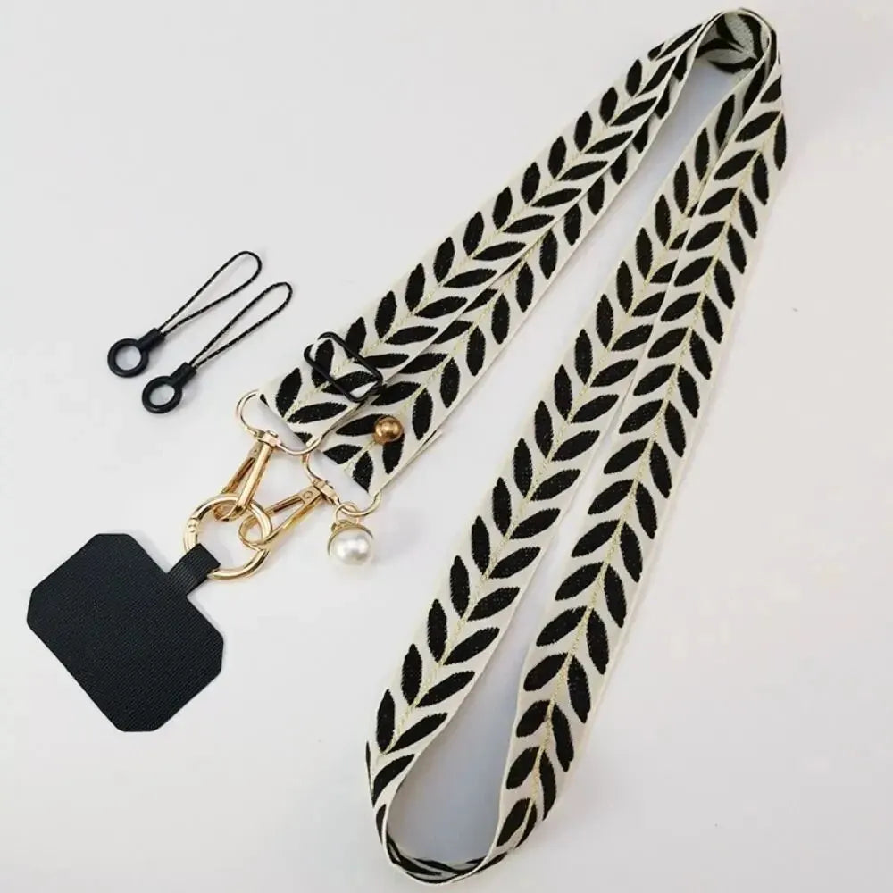 Verstellbares Handy-Lanyard mit Clip und Perlen