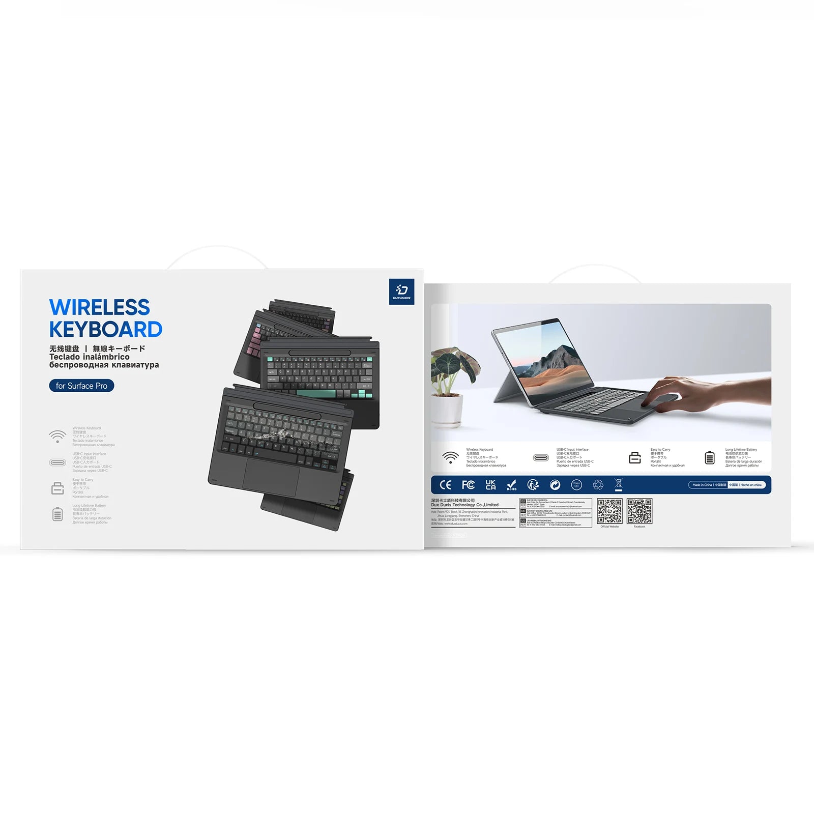 Ultra-slim Bluetooth keyboard for Surface Pro 8–11