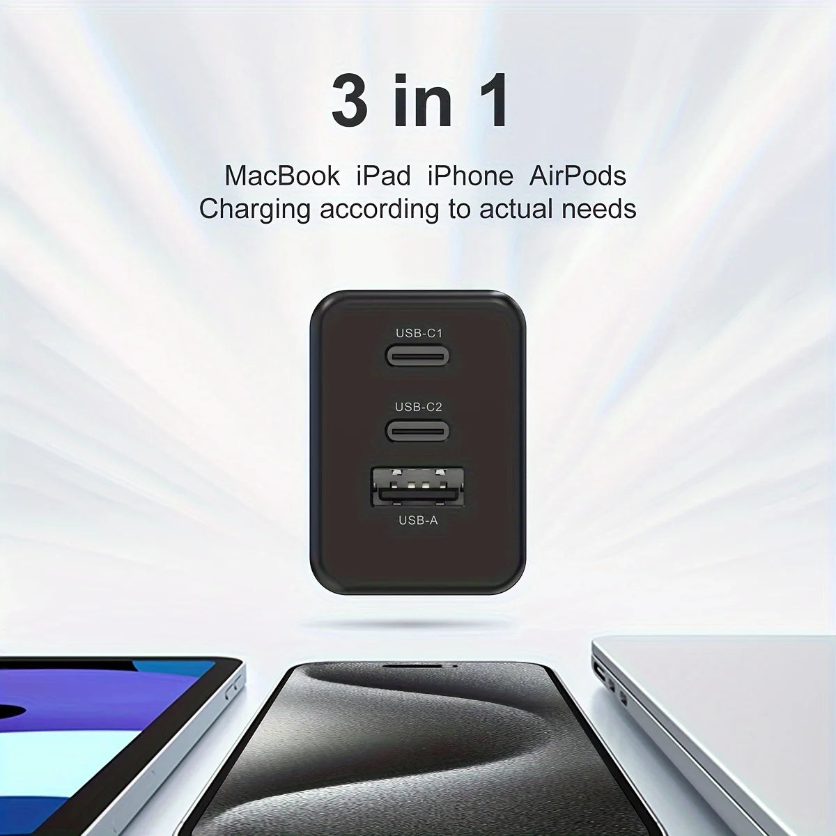 Ladegerät 65W USB C+A Adapter