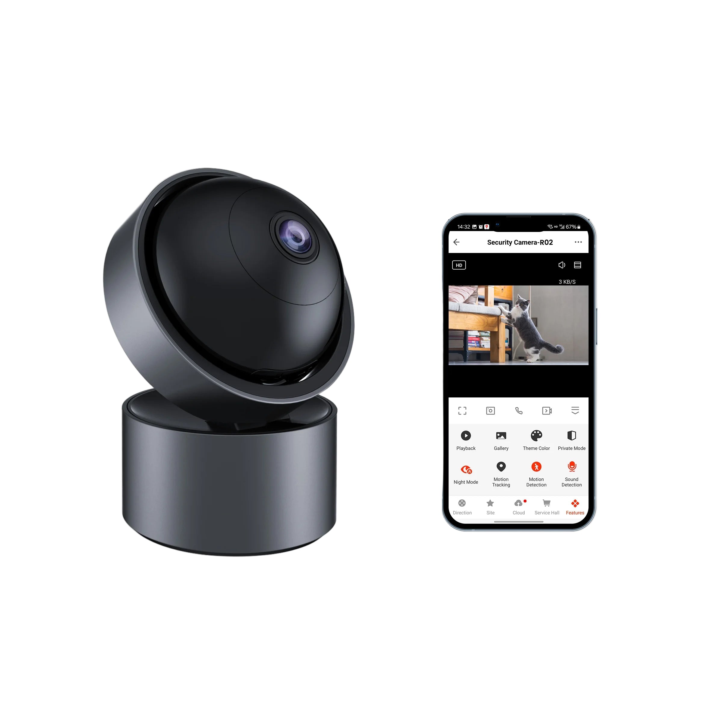 3MP WiFi Baby Kamera mit Nachtsicht und Alexa