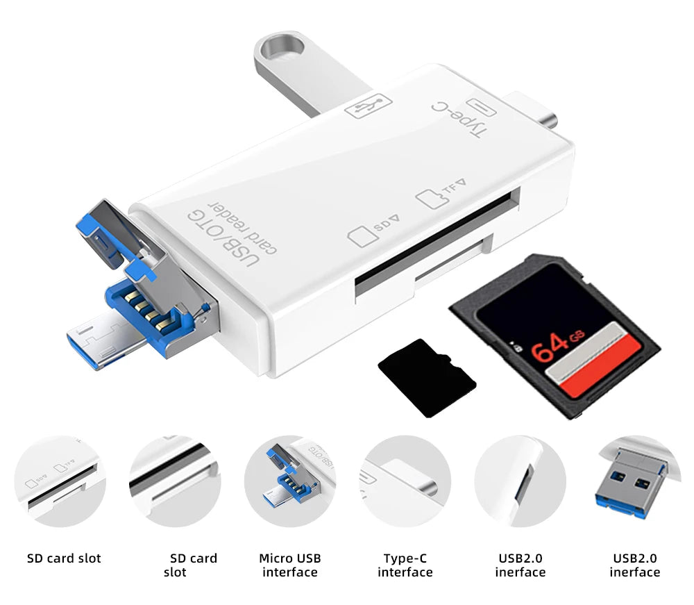 7-in-1 OTG Typ-C SD TF Kartenleser USB 3.0 Adapter