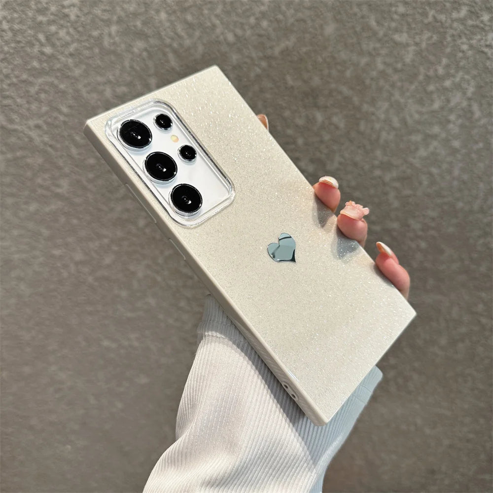 Glitzer Herz Hülle für Samsung Galaxy S25 S24 S23