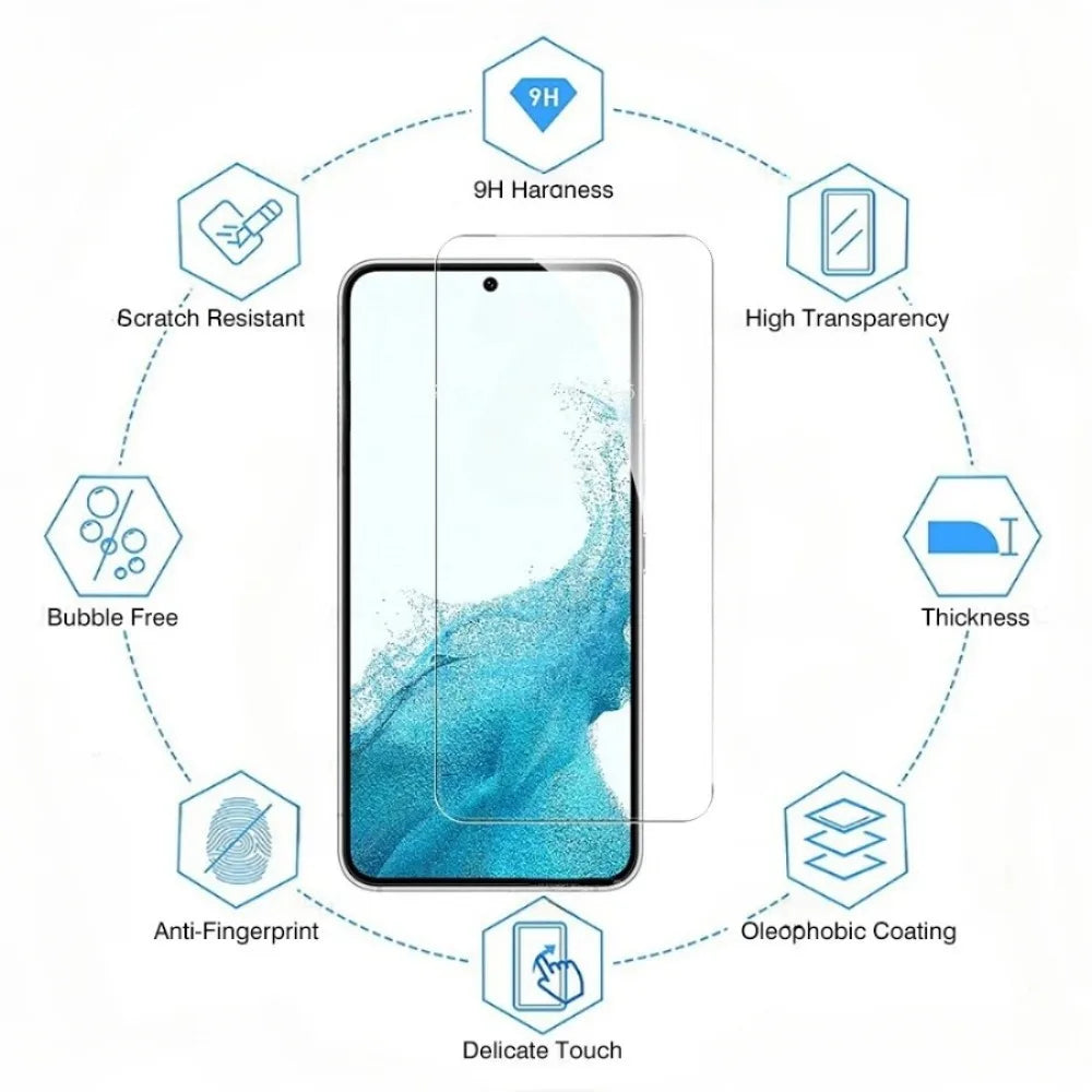 4-pack of full-cover tempered glass screen protectors for Samsung Galaxy