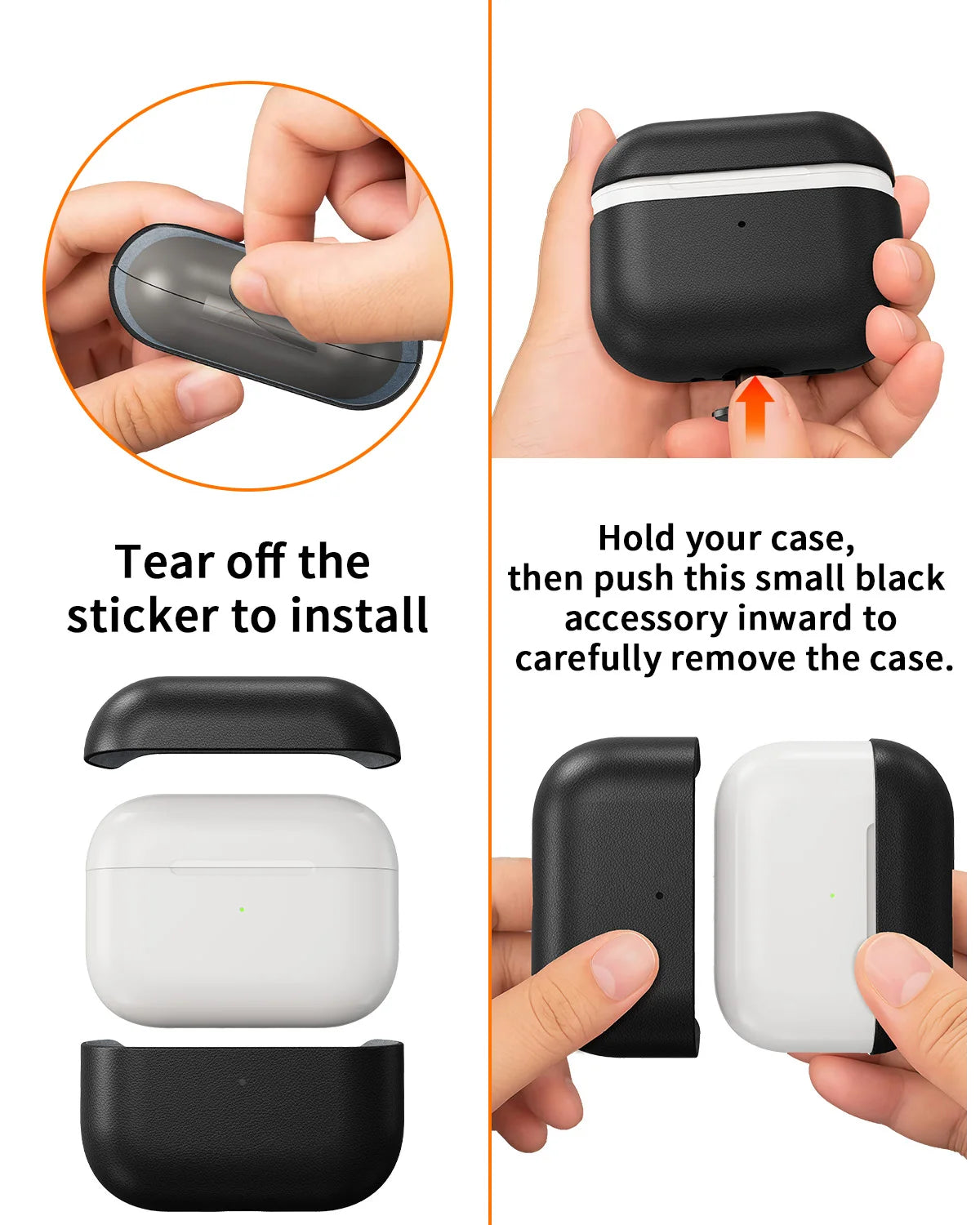 Echtleder‑Schutzhülle für AirPods Pro 3 Stoßfest