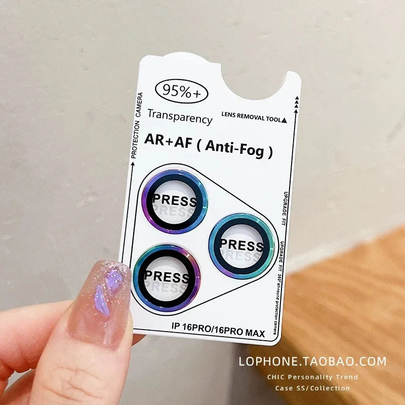 Blaues Metall Kameraobjektiv Schutz für iPhone 17