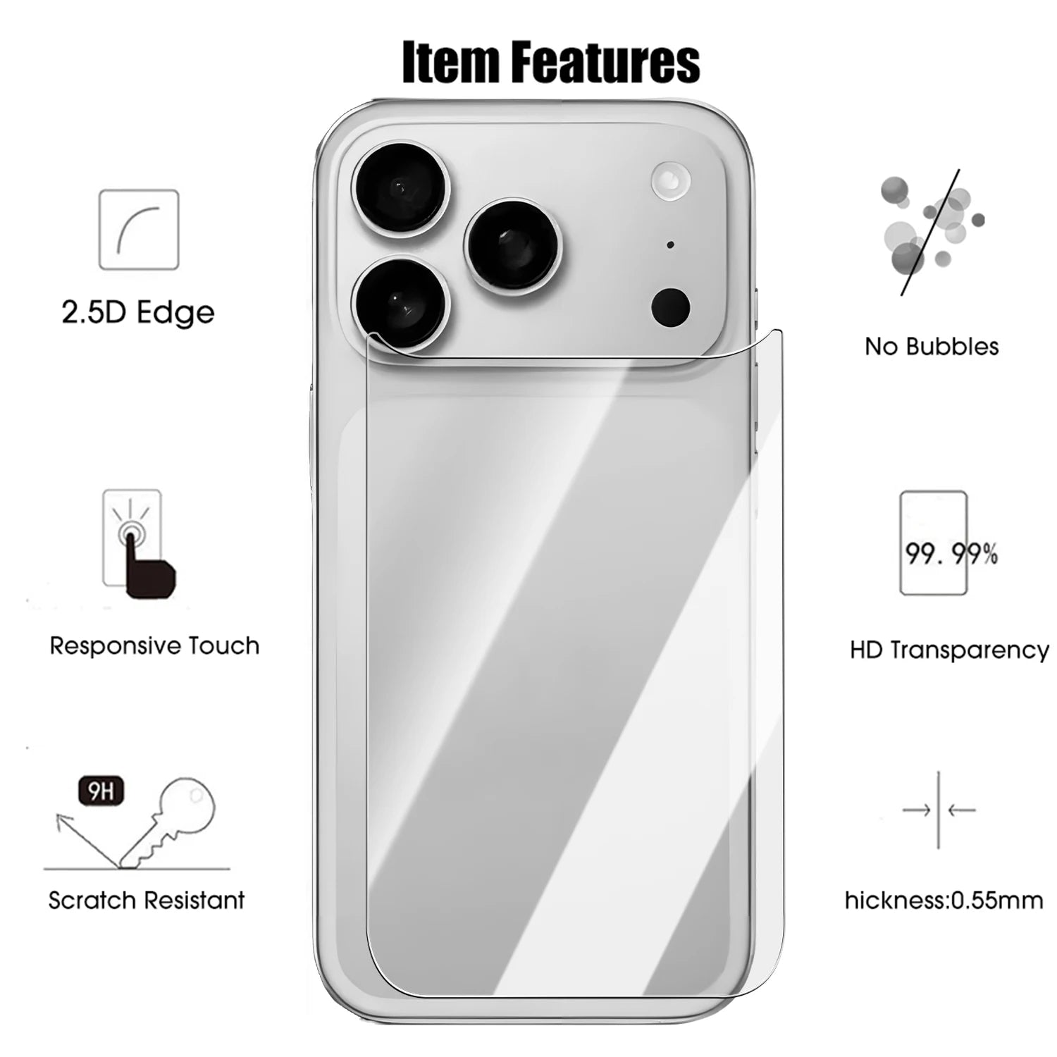 9H Panzerglas Kamera Schutzfolie für iPhone 17 Pro Max