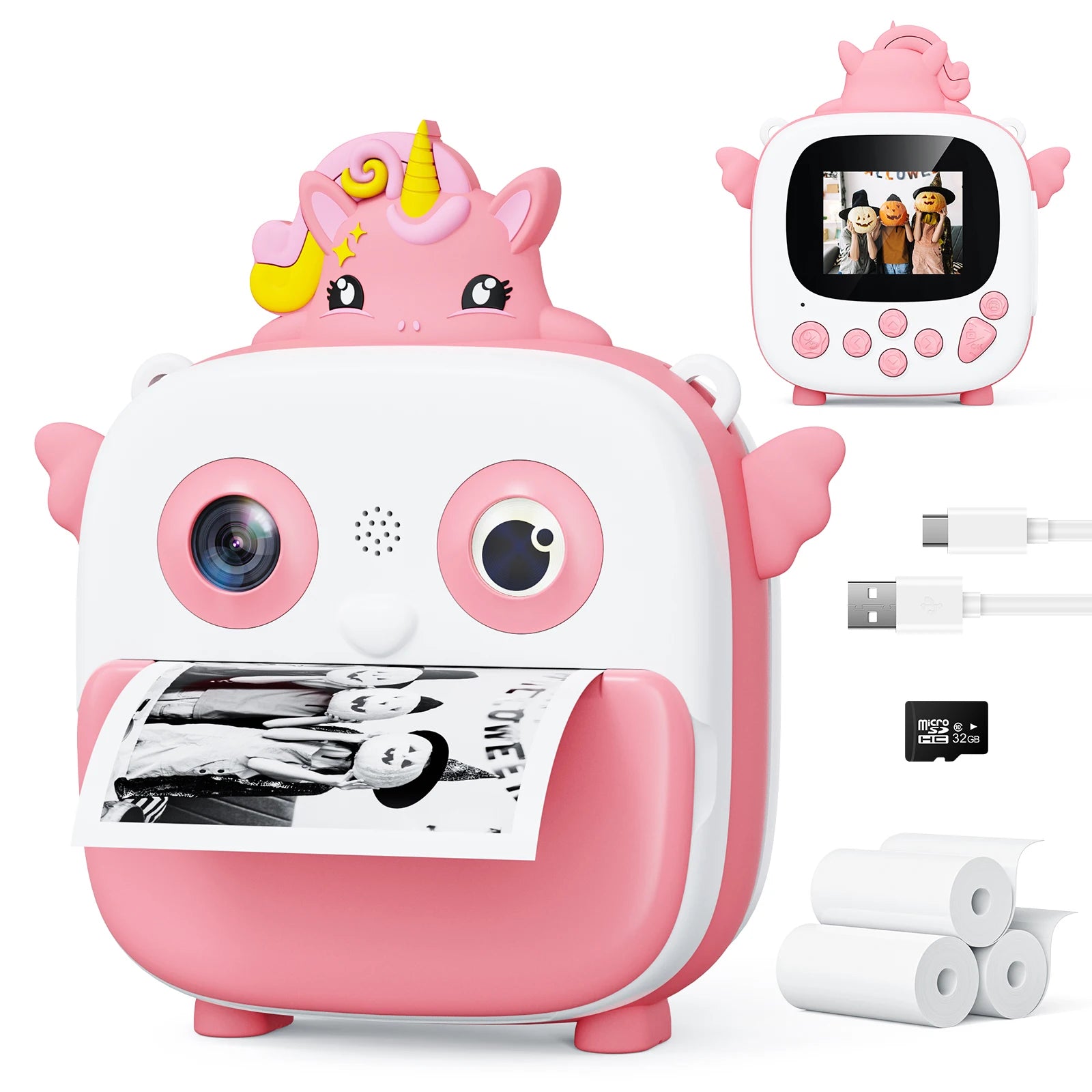 Kinderkamera Sofortdruck Selfie 1080P HD Mini Kamera