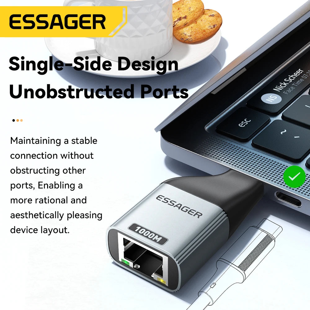 Essager USB-C auf RJ45 LAN Adapter