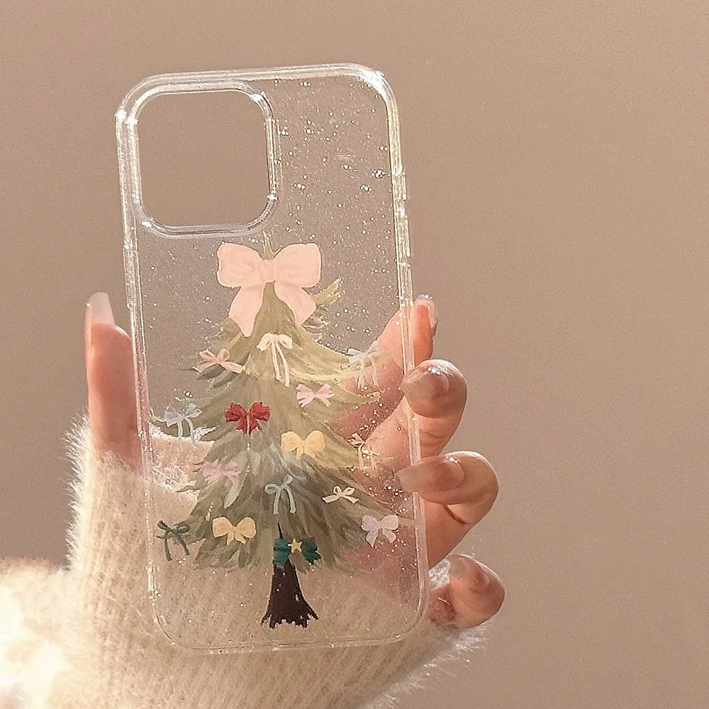 Luxus Glitzer Clear Hülle Schleife für iPhone 17