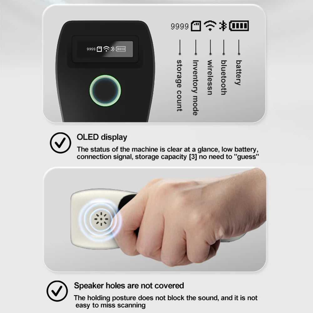 Kabelloser 1D 2D Mini Barcode Scanner Bluetooth Pocket