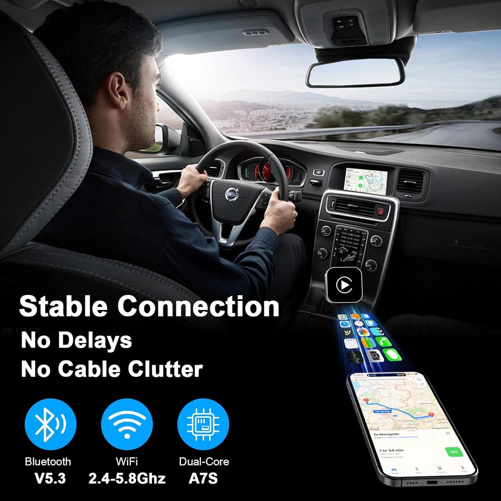 Pionray 2in1 Wireless CarPlay Adapter