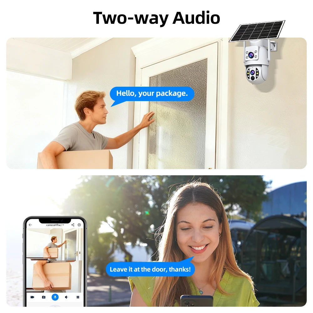 4K WLAN Solar Kamera Outdoor mit Dual-Objektiv PTZ