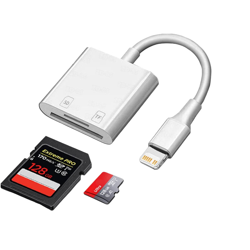 2-in-1 SD TF Kartenleser Adapter für iPhone & Android