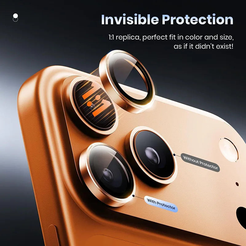 Aluminum camera lens protector glass for iPhone 17 Pro Max