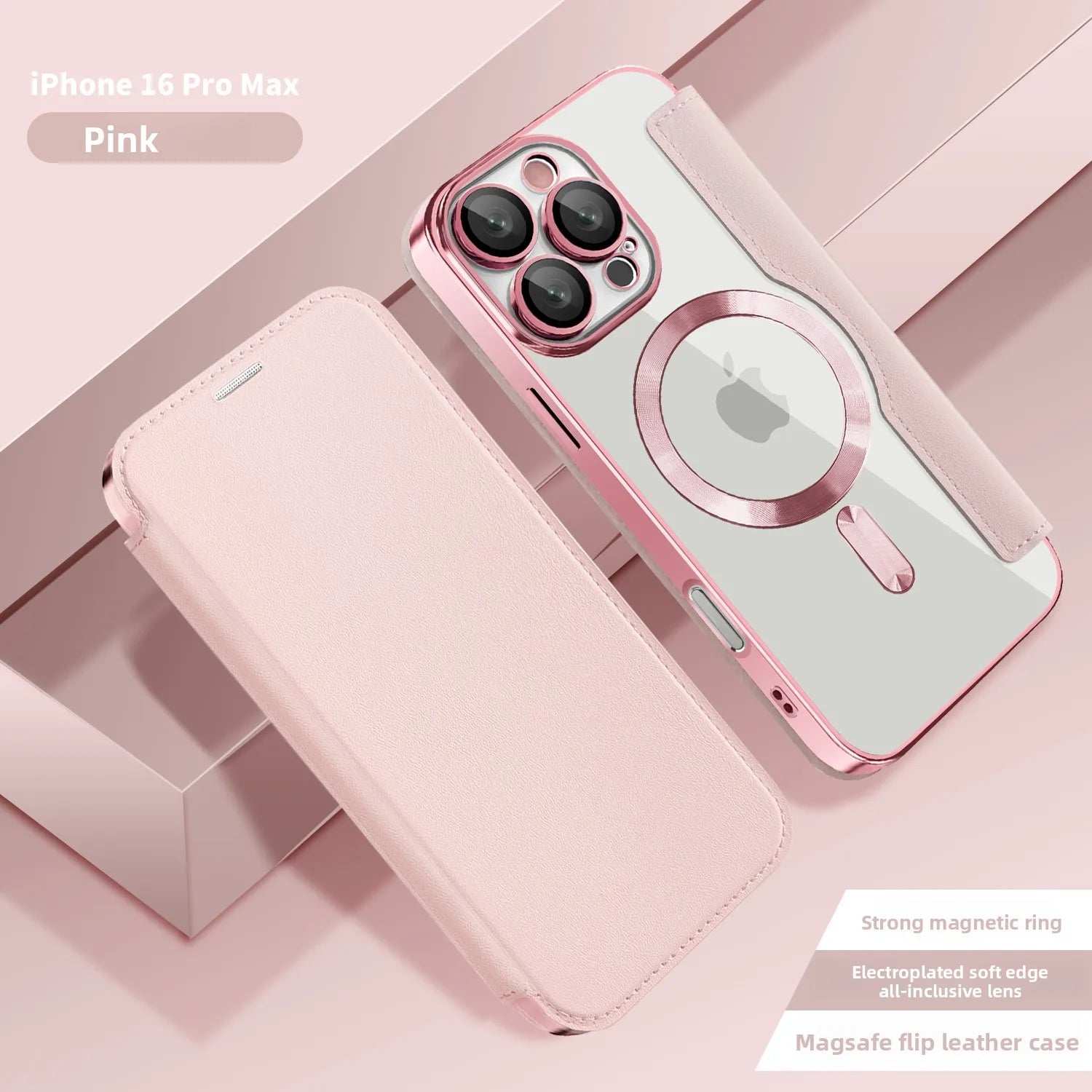 Magnetic Leather Flip Case for iPhone 17 Pro Max