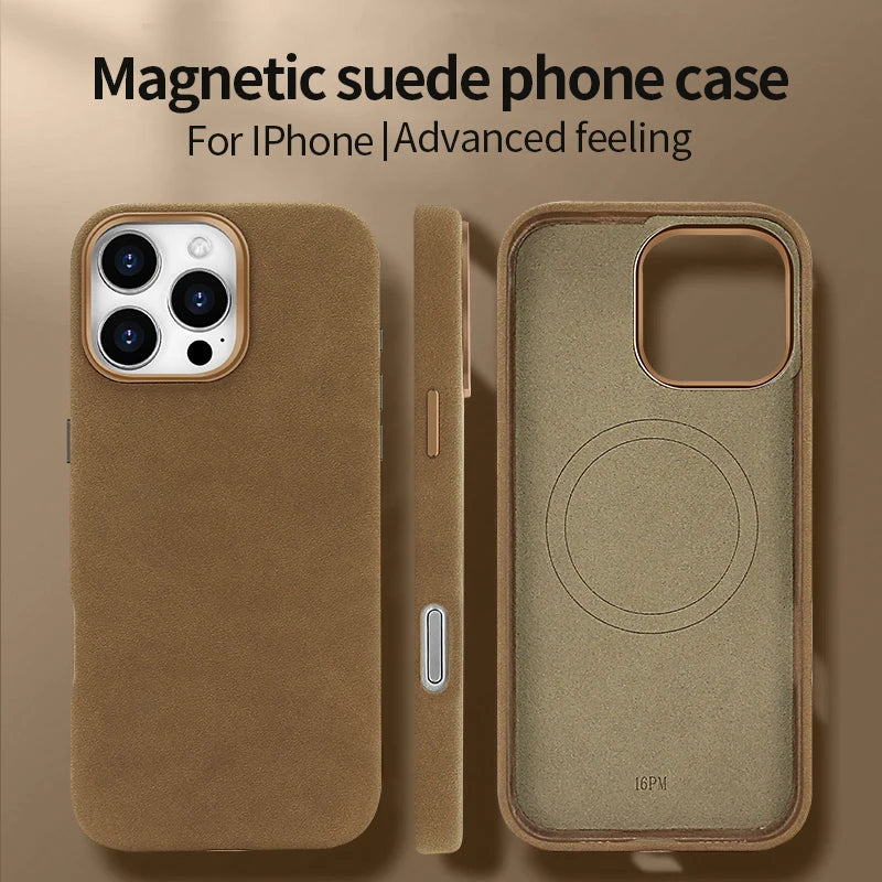 Wildleder Lederhülle für iPhone 17 mit MagSafe