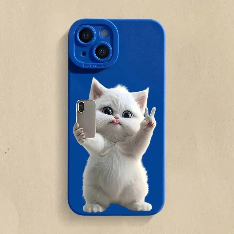Süße Katzen Silikon Handyhülle iPhone Stoßfest Softcover