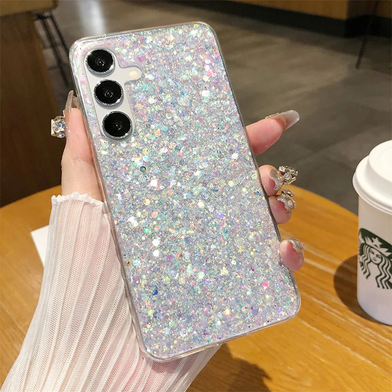 Luxuriöse Glitzer Silikonhülle für Samsung S25 Plus