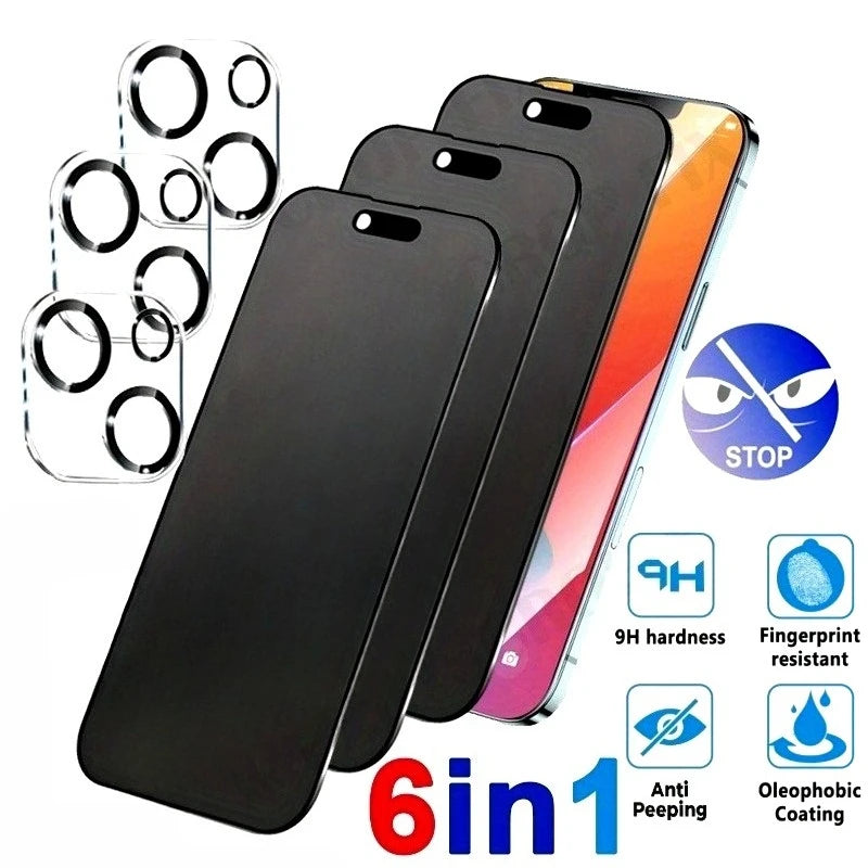 6-in-1 Anti Spy Panzerglas & Kamera Schutz iPhone 17