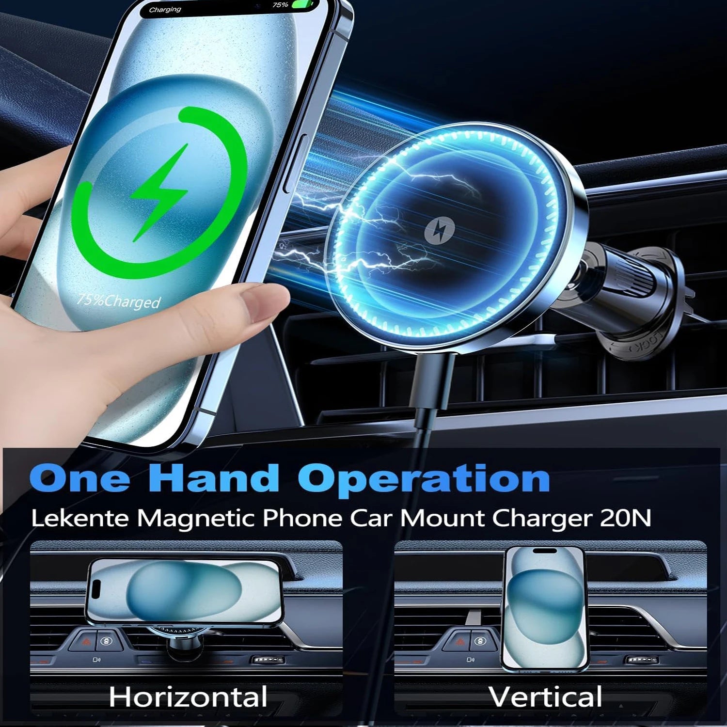 Starker magnetischer 15W kabelloser Auto-Ladeadapter