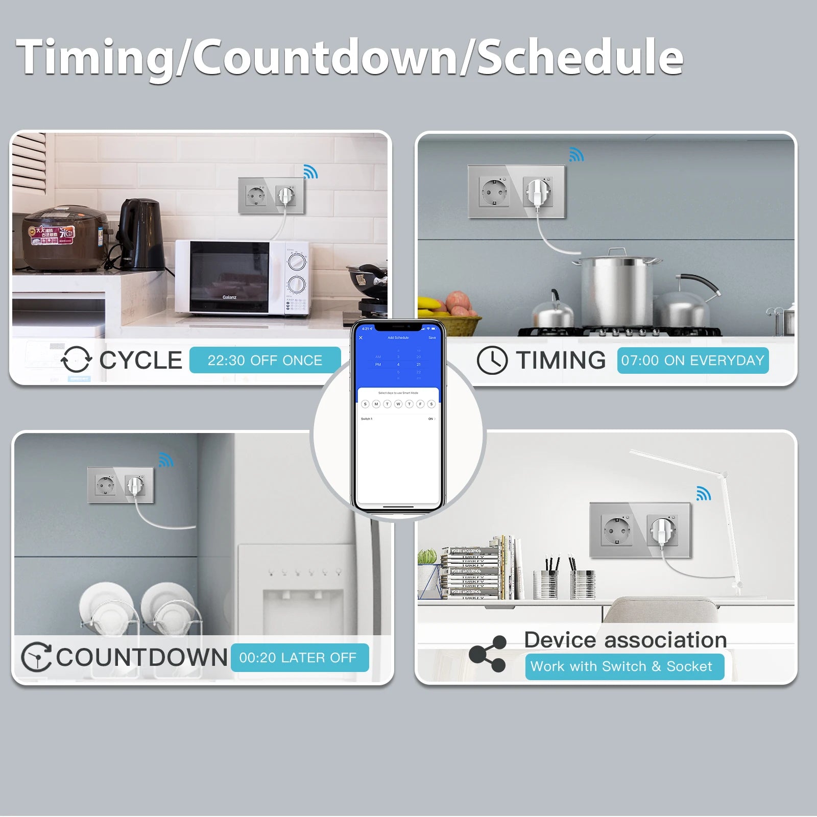 WLAN Smart Steckdose mit Glas Touch Panel & App
