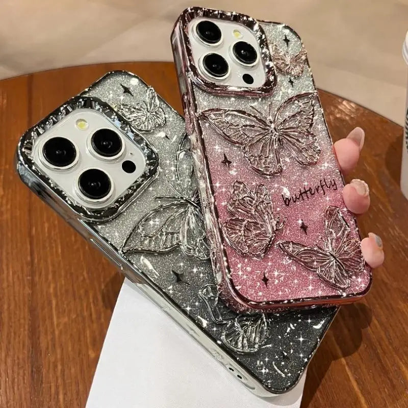 3D Bling Glitzer Schmetterling Hülle für iPhone 17