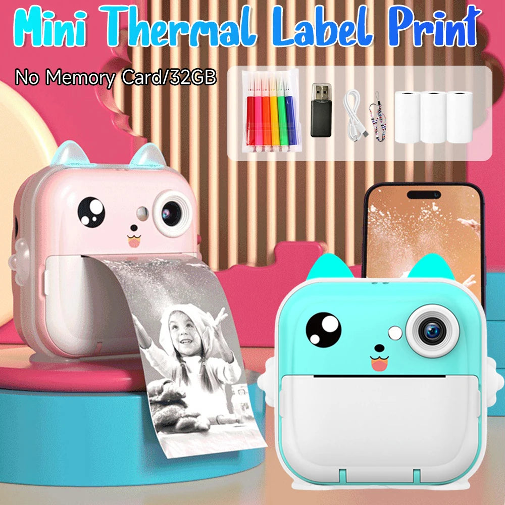 Portable mini thermal printer Bluetooth 200dpi USB