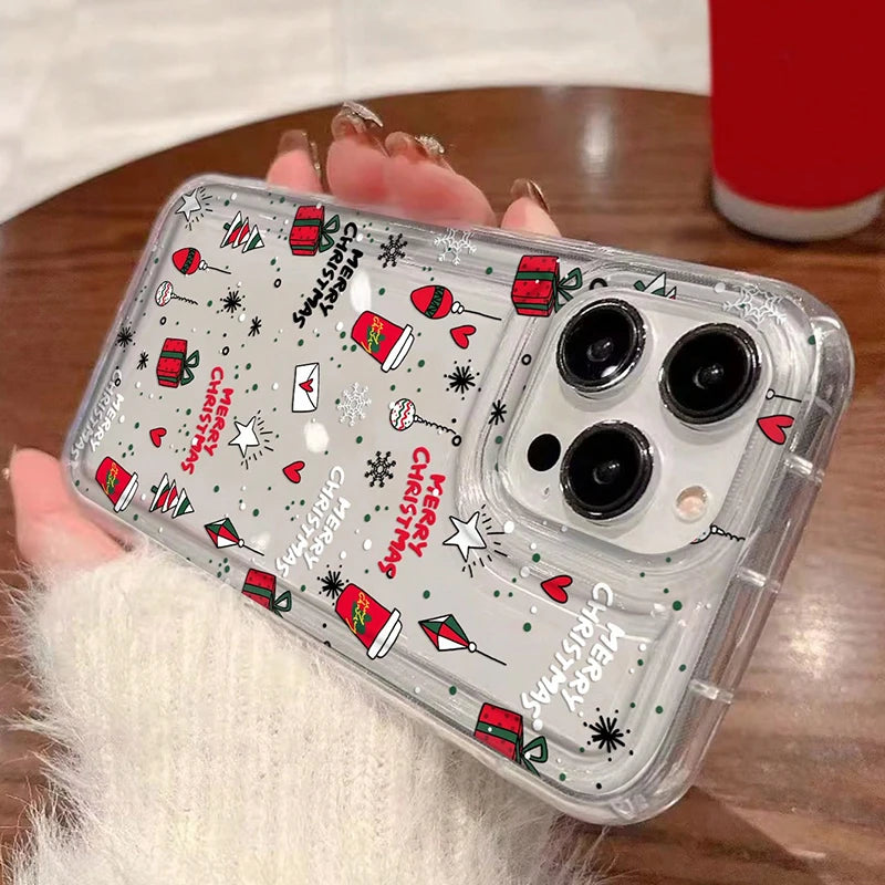 Weihnachtsmuster Klare Hülle für iPhone 17 & 16