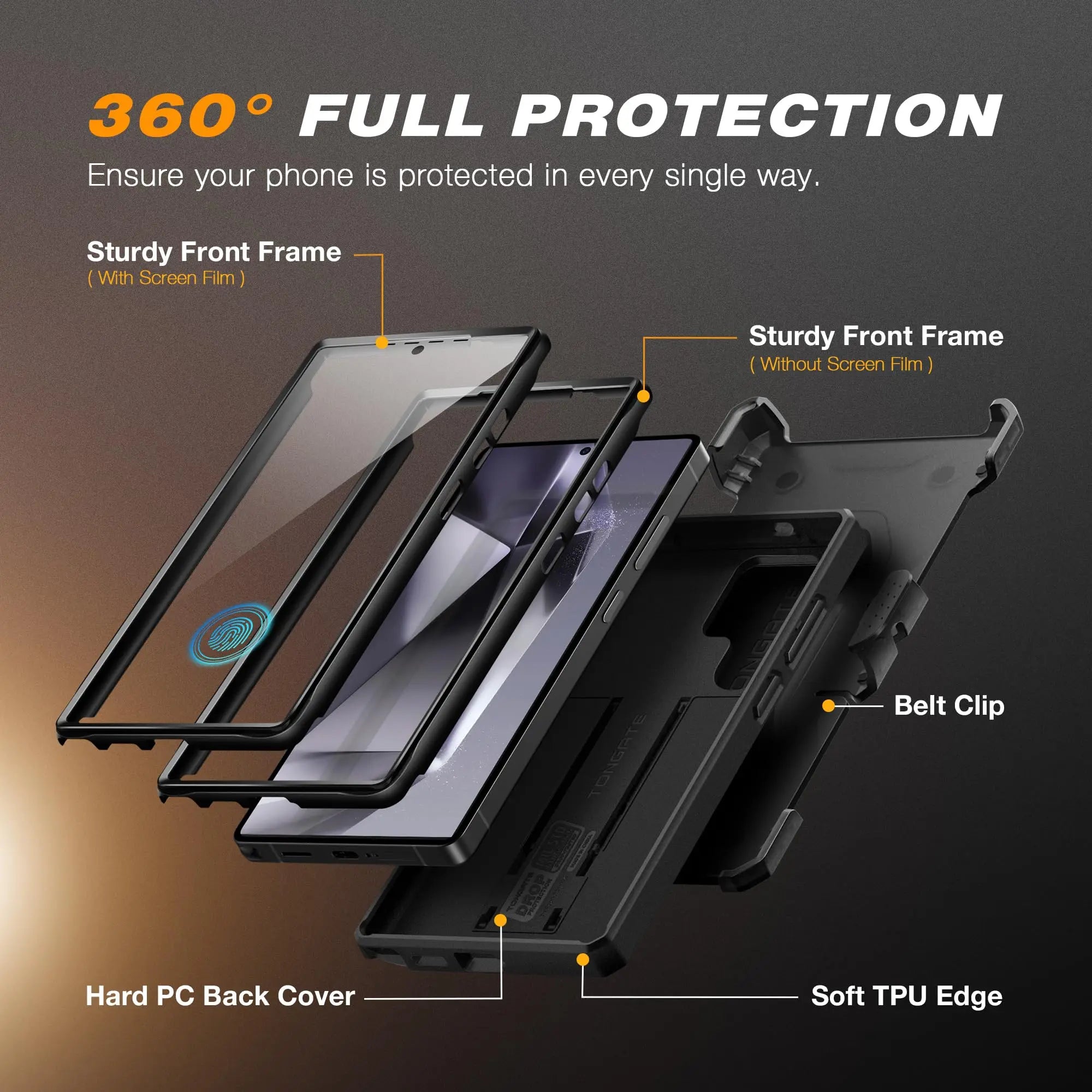 Robuste Schutzhülle mit Ständer für Galaxy S25 Ultra